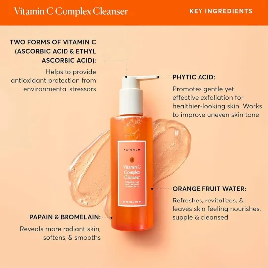 Naturium Vitamin C Complex Cleanser – Brightening Face Wash (210ml)